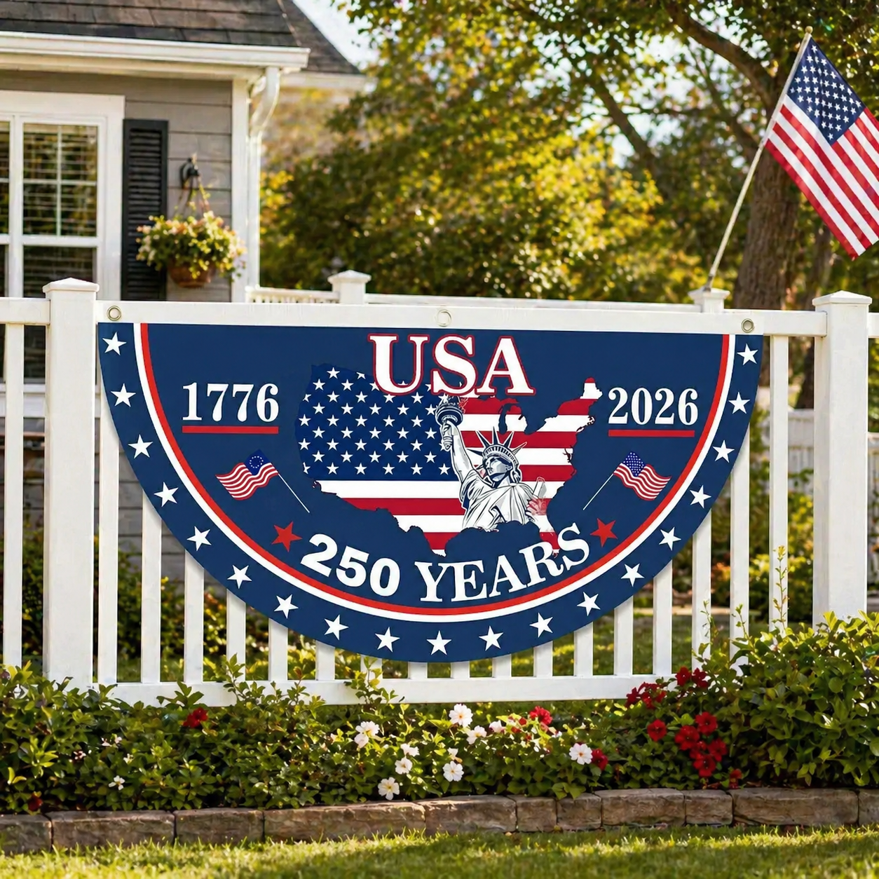 Commemorative 250th Half-Fan Flag