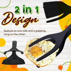 2-in-1 Grip Flip Tongs – Easy, Non-Stick Cooking Tool