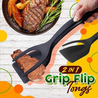 2-in-1 Grip Flip Tongs – Easy, Non-Stick Cooking Tool