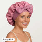 Silk Luxe Sleep Bonnet – Elegant Double Elastic Night Cap for Hair Care & Frizz-Free Mornings