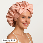 Wake-Up-Ready" Anti-Frizz Silk Bonnet with Adjustable Tie-Band