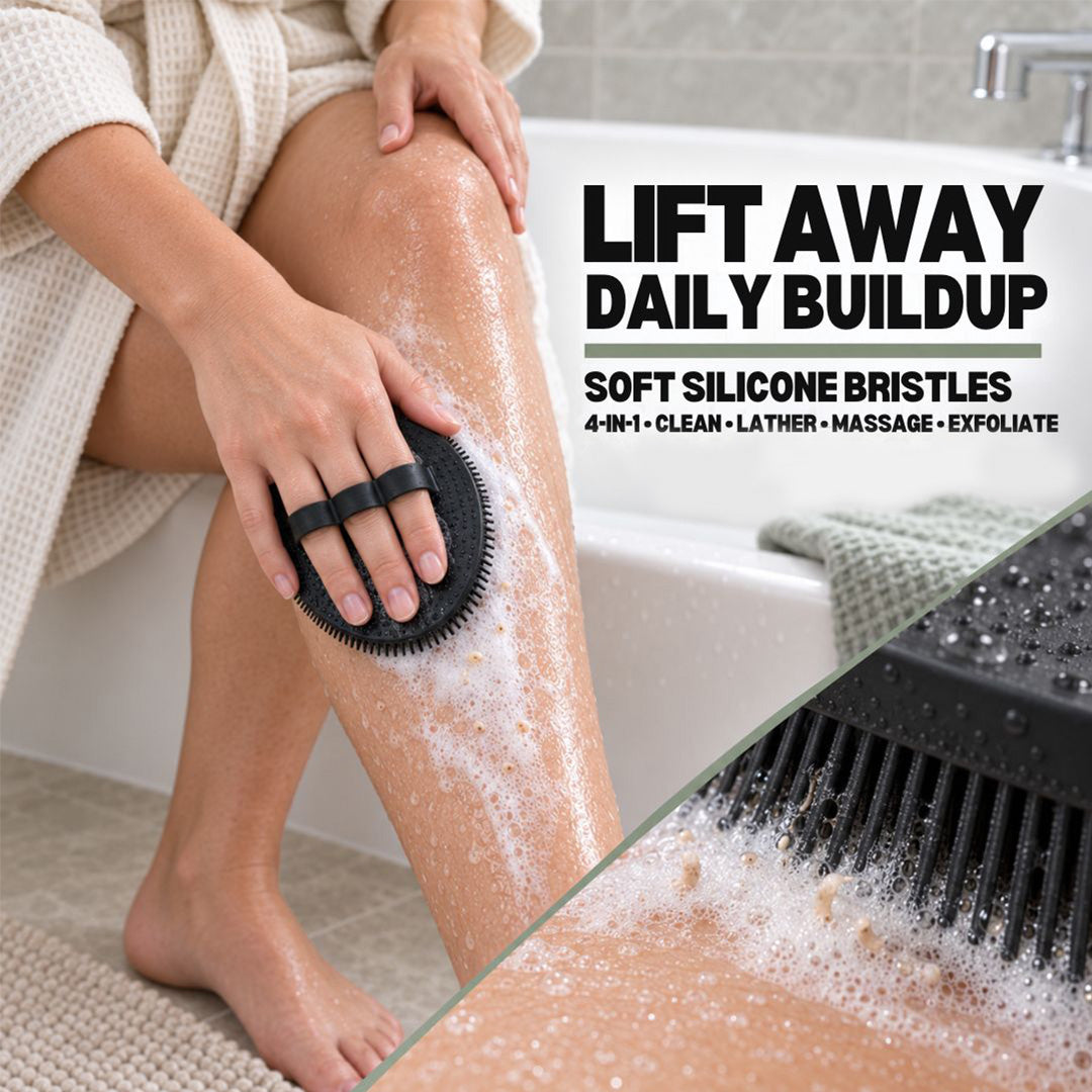 Soft Silicone Shower Scrubber – 4 Pack