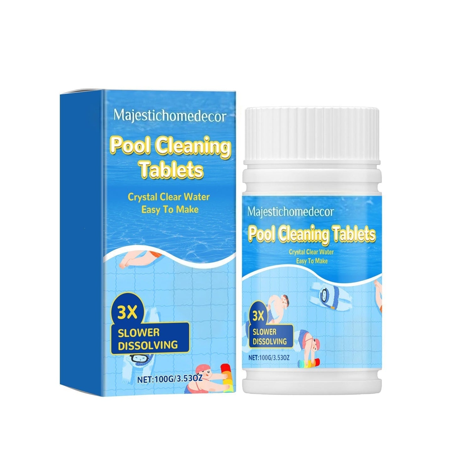 🏊 All-in-One Pool Cleaning Tablets — Crystal-Clear Water, Just Drop & Go
