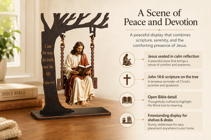 🎁 Buy 2 Get 1 Free – Christian Jesus Swing Table Decor