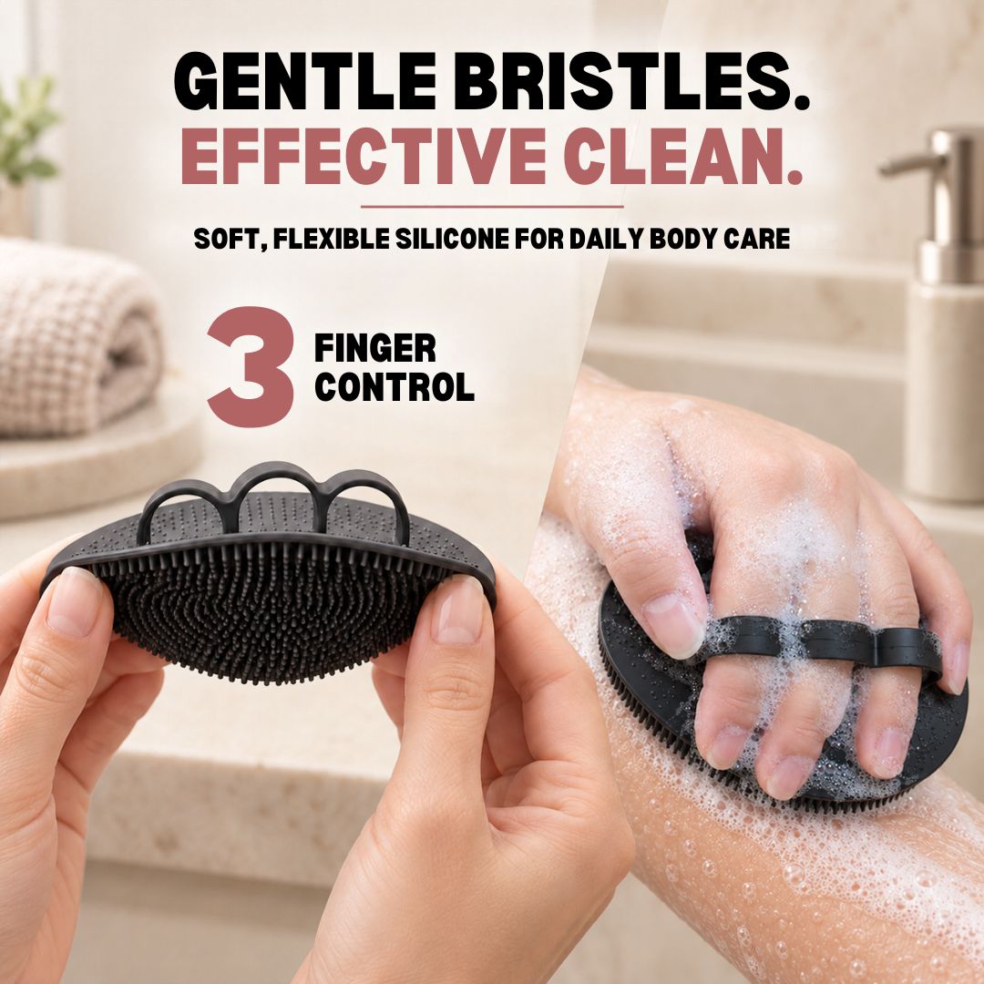 Soft Silicone Shower Scrubber – 4 Pack