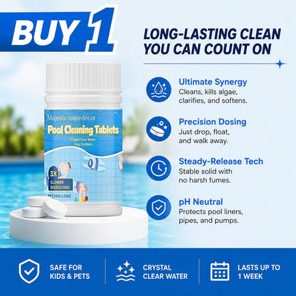 🏊 All-in-One Pool Cleaning Tablets — Crystal-Clear Water, Just Drop & Go