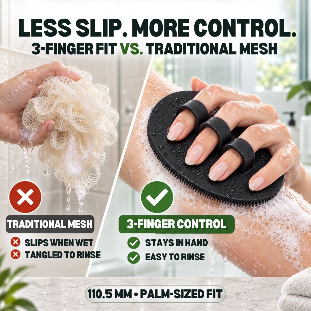 Soft Silicone Shower Scrubber – 4 Pack