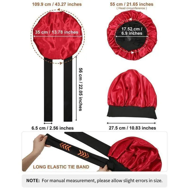 Wake-Up-Ready" Anti-Frizz Silk Bonnet with Adjustable Tie-Band