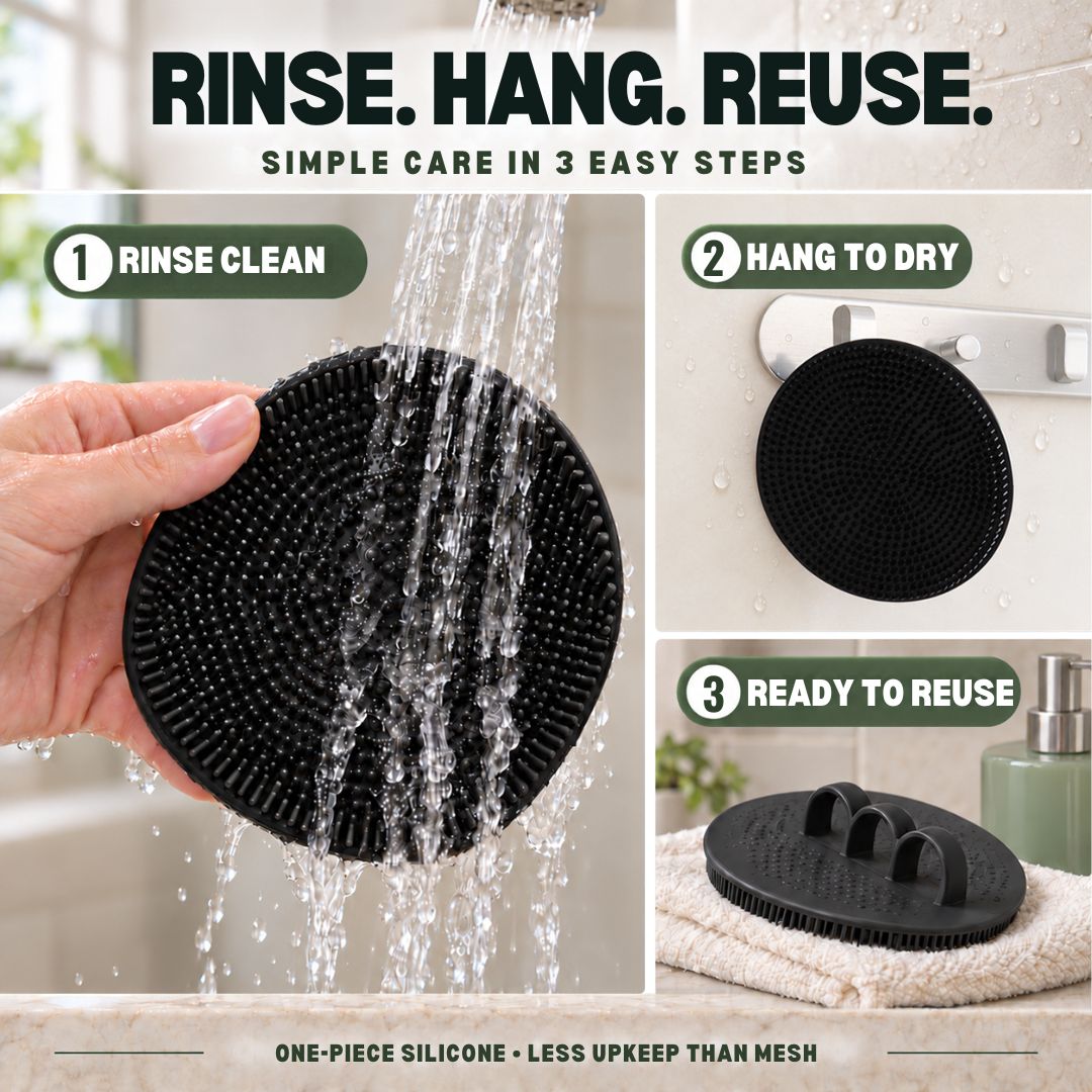 Soft Silicone Shower Scrubber – 4 Pack