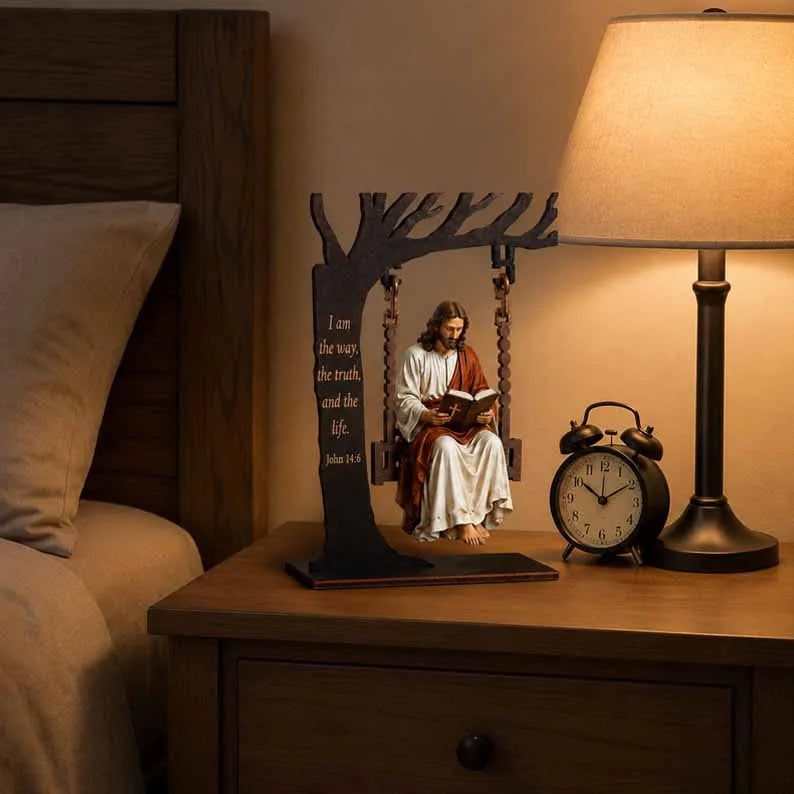 🎁 Buy 2 Get 1 Free – Christian Jesus Swing Table Decor