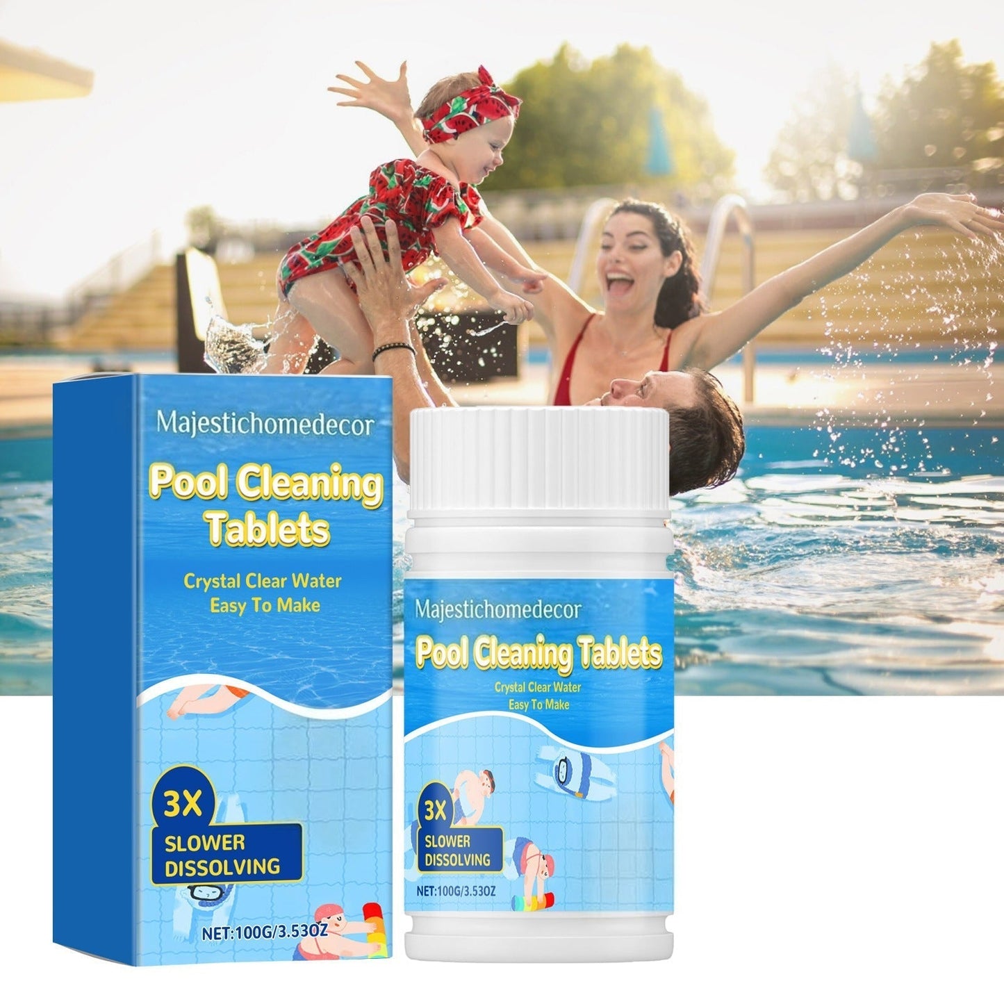 🏊 All-in-One Pool Cleaning Tablets — Crystal-Clear Water, Just Drop & Go