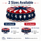 Patriotic Starburst Round Tablecloth 🇺🇸 July 4th Independence Day Decor & Outdoor Picnic Cover ✨