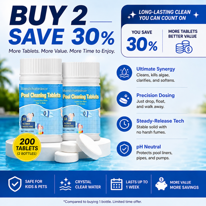 🏊 All-in-One Pool Cleaning Tablets — Crystal-Clear Water, Just Drop & Go