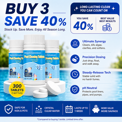 🏊 All-in-One Pool Cleaning Tablets — Crystal-Clear Water, Just Drop & Go