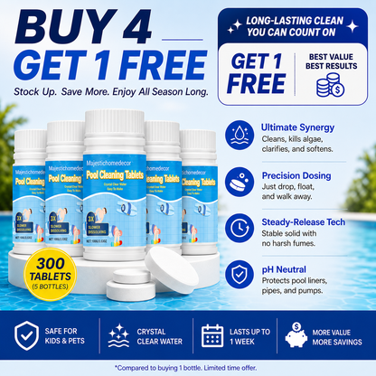 🏊 All-in-One Pool Cleaning Tablets — Crystal-Clear Water, Just Drop & Go