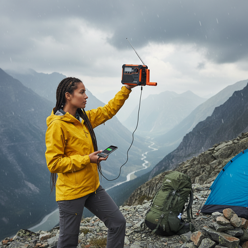 5-in-1 Emergency Survival Radio: Solar & Hand-Crank Weather Alert Radio with LED Flashlight & Power Bank 🔦☀️📻