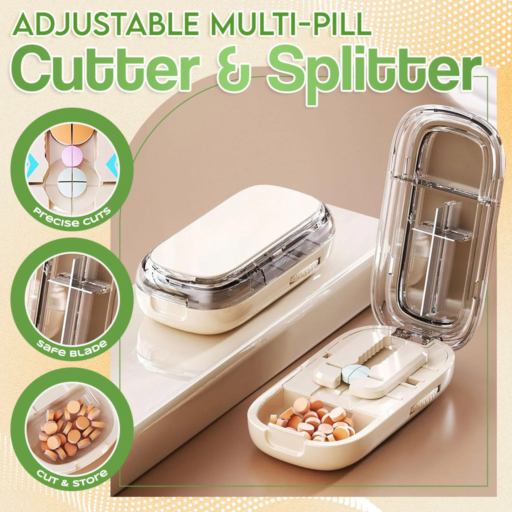 ✨ Precision Adjustable Pill Cutter & Case | Safe 2-in-1 Design