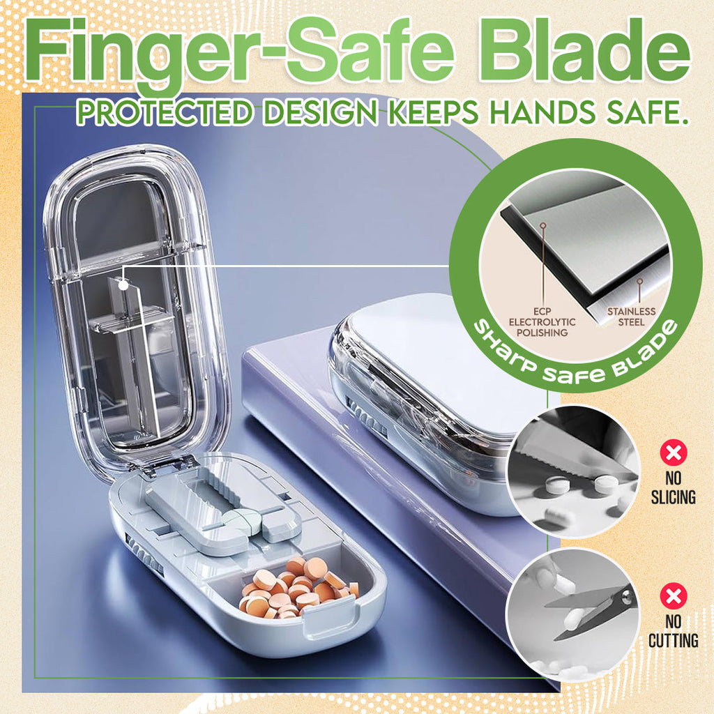 ✨ Precision Adjustable Pill Cutter & Case | Safe 2-in-1 Design