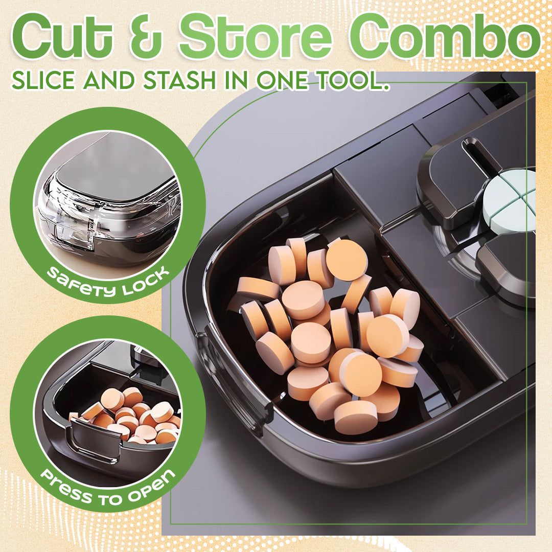 ✨ Precision Adjustable Pill Cutter & Case | Safe 2-in-1 Design
