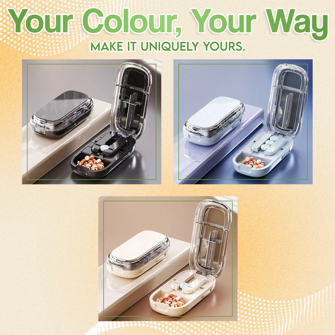 ✨ Precision Adjustable Pill Cutter & Case | Safe 2-in-1 Design