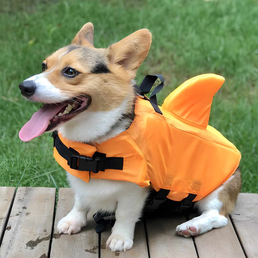 SharkDog Professional Dog Lifesaver - Adjustable Shark-Fin Swim Vest for All Breeds