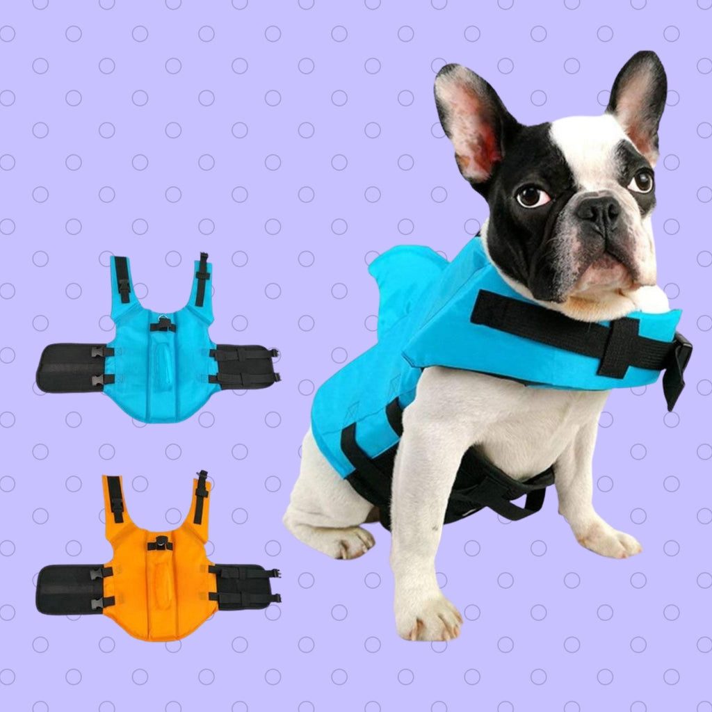 SharkDog Professional Dog Lifesaver - Adjustable Shark-Fin Swim Vest for All Breeds