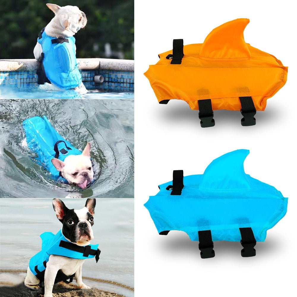 SharkDog Professional Dog Lifesaver - Adjustable Shark-Fin Swim Vest for All Breeds