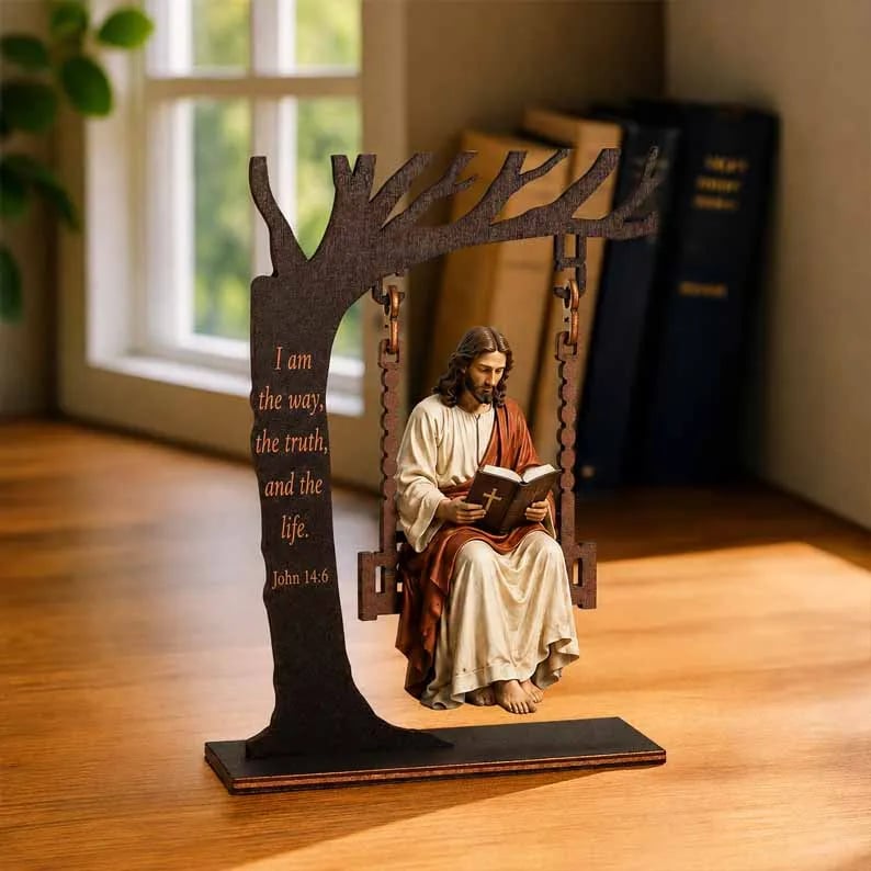 🎁 Buy 2 Get 1 Free – Christian Jesus Swing Table Decor
