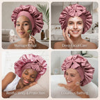 Silk Luxe Sleep Bonnet – Elegant Double Elastic Night Cap for Hair Care & Frizz-Free Mornings