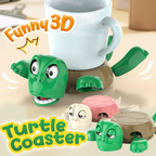 Funny 3D Turtle Coaster 🐢✨ | Surprise Pop-Up Design · Protects Surfaces from Rings & Heat