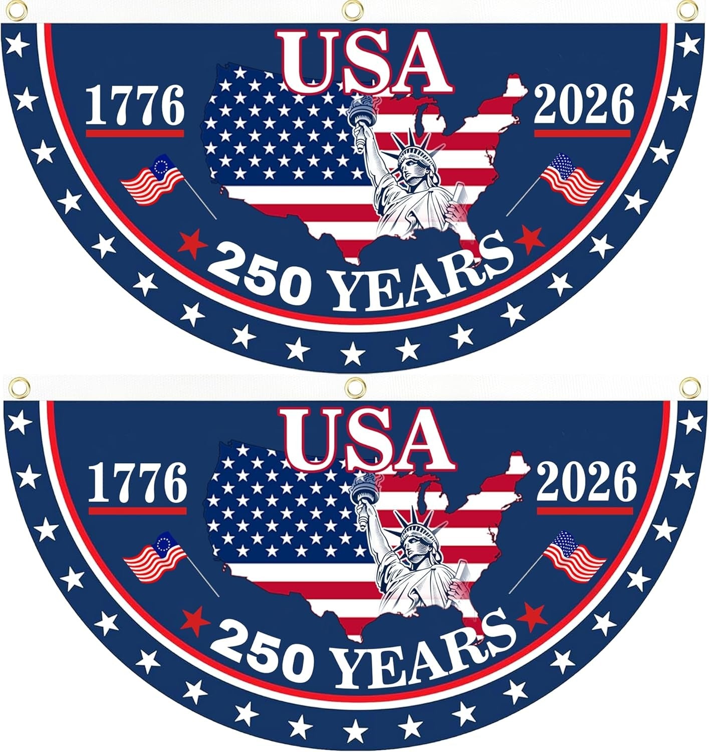 Commemorative 250th Half-Fan Flag