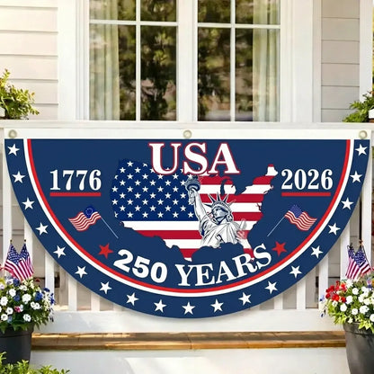 Commemorative 250th Half-Fan Flag