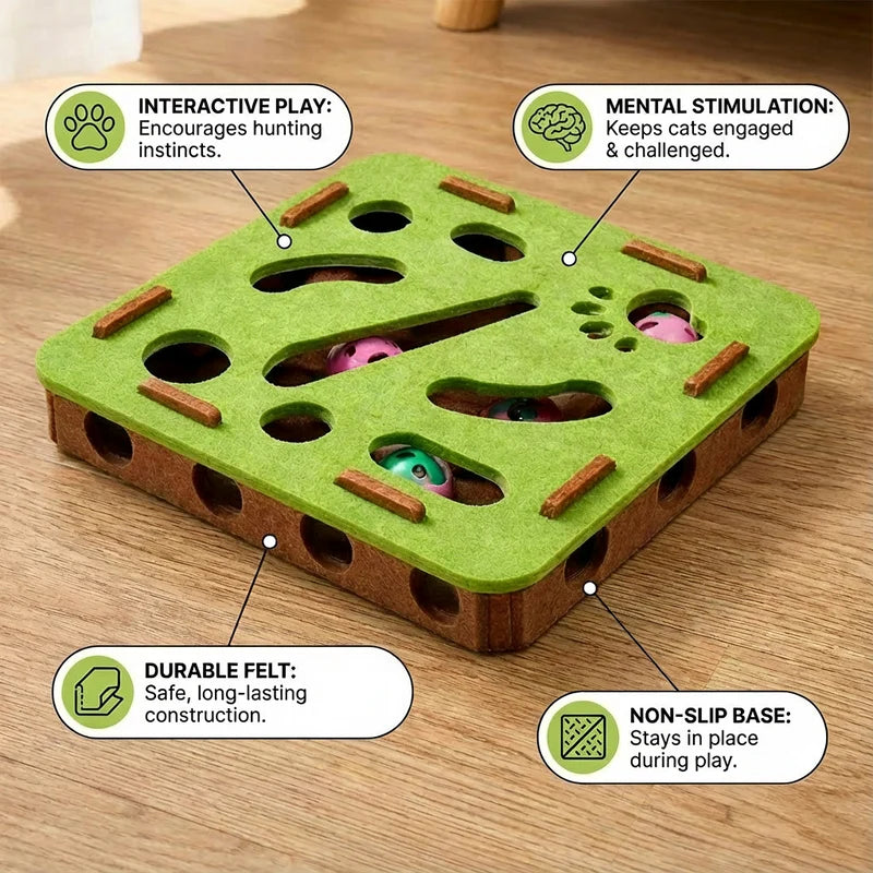 2026 Cat Scratch Puzzle Enrichment Box – Interactive Nail Filing & Scratch Toy for Indoor Cats, Stress‑Free Claw Care & Play